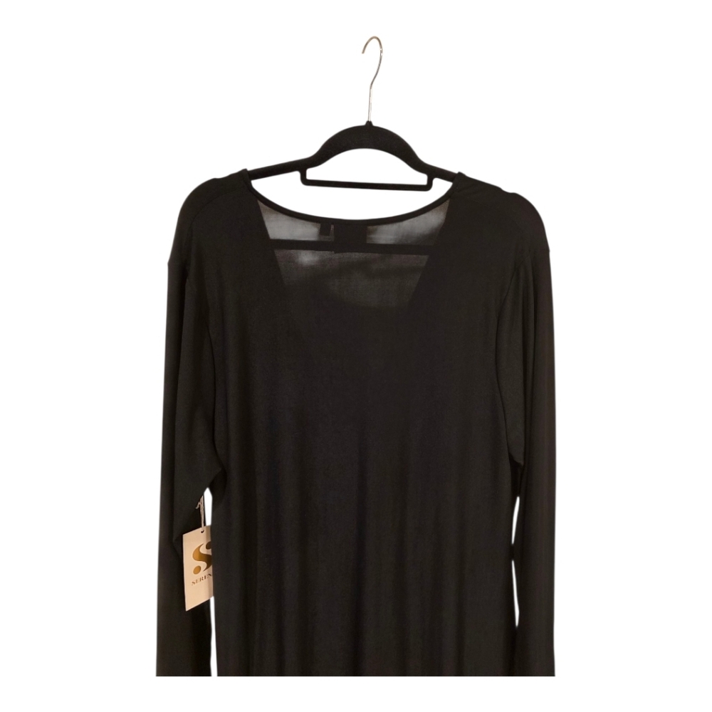 NWT SERENA‎ WILLIAMS Black Twisted Front Dress - Size 2X - Picture 5 of 10